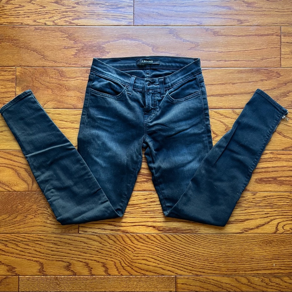 J Brand Black Side Zip Skinny Jeans